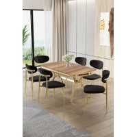 Комплект для столовой Hanah Home Olya Oak Gold Black