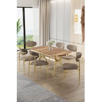 Комплект для столовой Hanah Home Olya Oak Gold Cappuccino