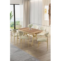 Set mobilă pentru bucătărie Hanah Home Olya Oak Gold Cream
