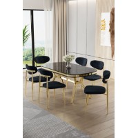 Комплект для столовой Hanah Home Olya Black Marble Gold Anthracite
