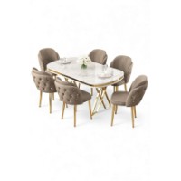 Set mobilă pentru bucătărie Hanah Home Zae White Marble Gold Cappuccino imaginea #2 — magazin online Desire.md