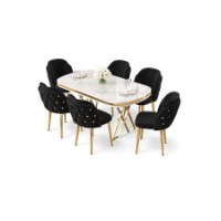 Комплект для столовой Hanah Home Zae White Marble Gold Black фото №2 — интернет-магазин Desire.md