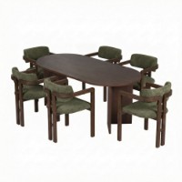Set mobilă pentru bucătărie Hanah Home Meridia 6 Milano Walnut Dark Walnut Green imaginea #3 — magazin online Desire.md