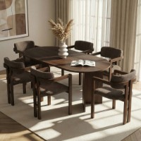 Комплект для столовой Hanah Home Meridia 6 Milano Walnut Dark Walnut Brown