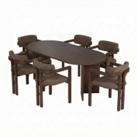 Комплект для столовой Hanah Home Meridia 6 Milano Walnut Dark Walnut Brown фото №3 — интернет-магазин Desire.md