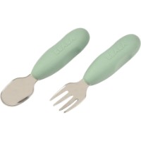 Set lingurita cu furculita Beaba Sage Green (B913580)