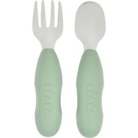 Set lingurita cu furculita Beaba Sage Green (B913580) imaginea #2 — magazin online Desire.md
