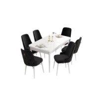 Комплект для столовой Hanah Home Are White Black фото №2 — интернет-магазин Desire.md