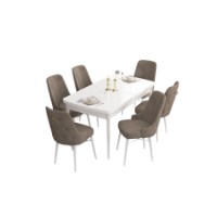 Комплект для столовой Hanah Home Are White Cappuccino фото №2 — интернет-магазин Desire.md