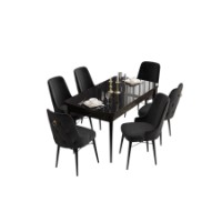 Комплект для столовой Hanah Home Are Black Marble Black фото №2 — интернет-магазин Desire.md