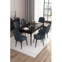 Комплект для столовой Hanah Home Are Black Marble Anthracite