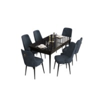 Комплект для столовой Hanah Home Are Black Marble Anthracite фото №2 — интернет-магазин Desire.md