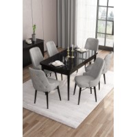 Комплект для столовой Hanah Home Are Black Marble Grey