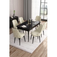 Комплект для столовой Hanah Home Are Black Marble Cream