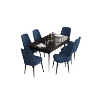 Комплект для столовой Hanah Home Are Black Marble Navy Blue фото №2 — интернет-магазин Desire.md