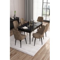 Комплект для столовой Hanah Home Are Black Marble Brown