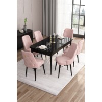 Комплект для столовой Hanah Home Are Black Marble Pink