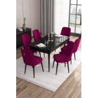 Комплект для столовой Hanah Home Are Black Marble Damson
