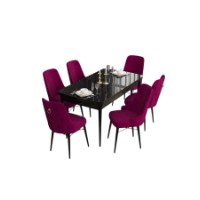 Комплект для столовой Hanah Home Are Black Marble Damson фото №2 — интернет-магазин Desire.md