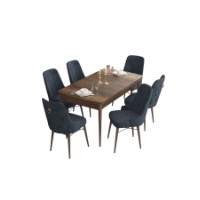Комплект для столовой Hanah Home Are Baroque Anthracite фото №2 — интернет-магазин Desire.md