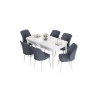 Комплект для столовой Hanah Home Eva White Fume фото №2 — интернет-магазин Desire.md