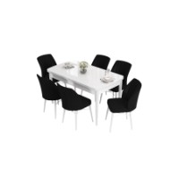 Комплект для столовой Hanah Home Eva White Black фото №2 — интернет-магазин Desire.md