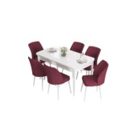 Комплект для столовой Hanah Home Eva White Burgundy фото №2 — интернет-магазин Desire.md