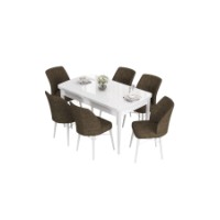 Комплект для столовой Hanah Home Eva White Brown фото №2 — интернет-магазин Desire.md