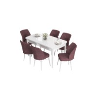 Комплект для столовой Hanah Home Eva White Dusty Rose фото №2 — интернет-магазин Desire.md