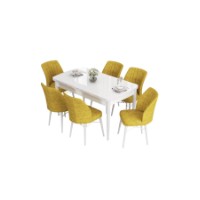 Комплект для столовой Hanah Home Eva White Mustard фото №2 — интернет-магазин Desire.md
