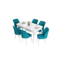 Комплект для столовой Hanah Home Eva White Turquoise фото №2 — интернет-магазин Desire.md