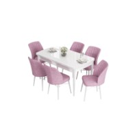 Комплект для столовой Hanah Home Eva White Pink фото №2 — интернет-магазин Desire.md