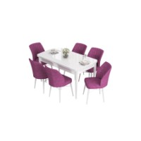Комплект для столовой Hanah Home Eva White Purple фото №2 — интернет-магазин Desire.md