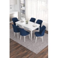 Комплект для столовой Hanah Home Eva White Navy Blue
