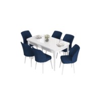 Комплект для столовой Hanah Home Eva White Navy Blue фото №2 — интернет-магазин Desire.md