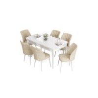 Комплект для столовой Hanah Home Eva White Cream фото №2 — интернет-магазин Desire.md