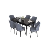 Комплект для столовой Hanah Home Eva Black Marble Fume фото №2 — интернет-магазин Desire.md