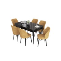 Комплект для столовой Hanah Home Eva Black Marble Cappuccino фото №2 — интернет-магазин Desire.md