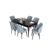 Комплект для столовой Hanah Home Eva Black Marble Grey фото №2 — интернет-магазин Desire.md
