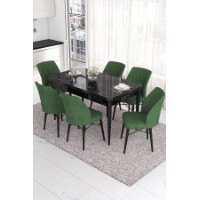 Комплект для столовой Hanah Home Eva Black Marble Khaki