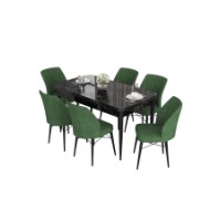Комплект для столовой Hanah Home Eva Black Marble Khaki фото №2 — интернет-магазин Desire.md