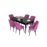 Комплект для столовой Hanah Home Eva Black Marble Purple фото №2 — интернет-магазин Desire.md