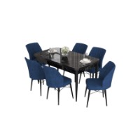 Комплект для столовой Hanah Home Eva Black Marble Navy Blue фото №2 — интернет-магазин Desire.md