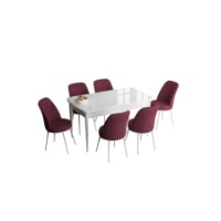 Комплект для столовой Hanah Home Han White Burgundy фото №2 — интернет-магазин Desire.md