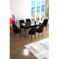 Комплект для столовой Hanah Home Han Black Marble Black