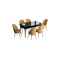 Комплект для столовой Hanah Home Han Black Marble Cappuccino фото №2 — интернет-магазин Desire.md