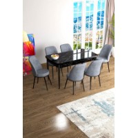 Комплект для столовой Hanah Home Han Black Marble Grey