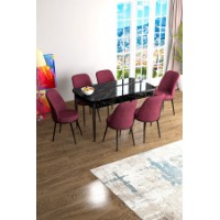 Комплект для столовой Hanah Home Han Black Marble Burgundy