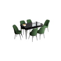 Комплект для столовой Hanah Home Han Black Marble Khaki фото №2 — интернет-магазин Desire.md