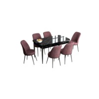 Комплект для столовой Hanah Home Han Black Marble Dusty Rose фото №2 — интернет-магазин Desire.md